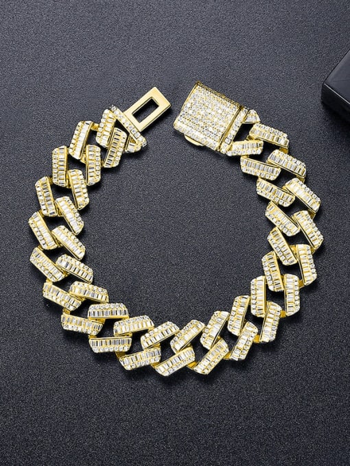 B21082515 K21 Stainless steel Cubic Zirconia Geometric Luxury Bracelet