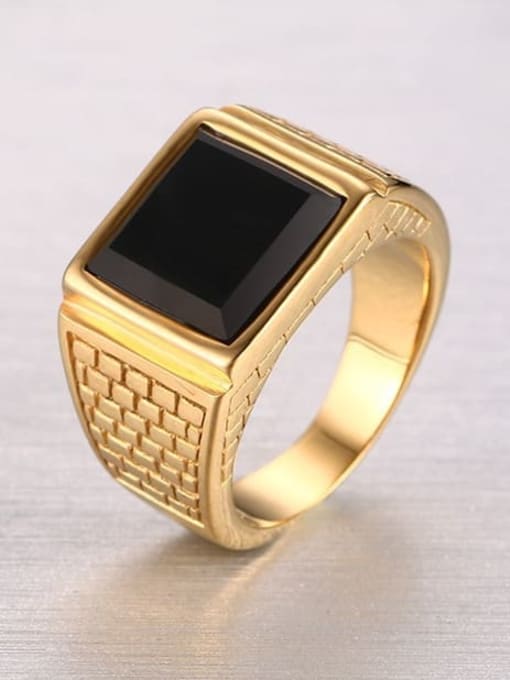 CONG Stainless steel Enamel Geometric Vintage Band Ring 1