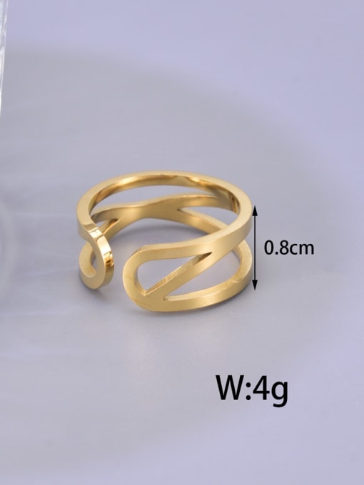 A TEEM Titanium Steel Geometric Minimalist Band Ring 1