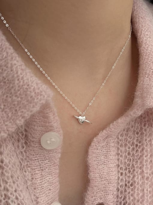 Boomer Cat 925 Sterling Silver Heart Minimalist Necklace 3
