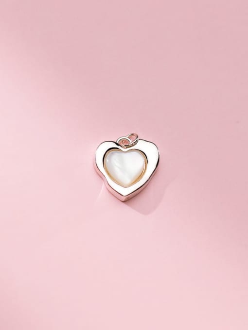 Rosh 925 Sterling Silver Shell Minimalist Heart Pendant 4
