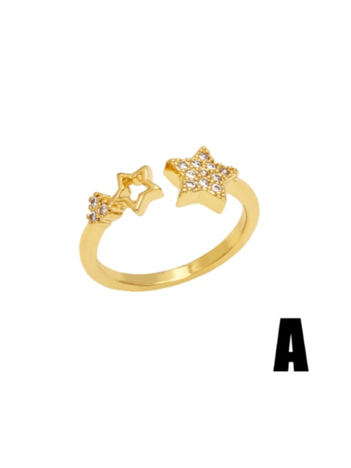 A Brass Cubic Zirconia Star Vintage Band Ring