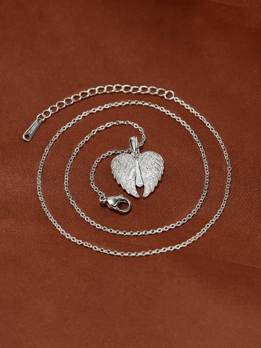 Open Sky Brass Cubic Zirconia Wing Minimalist Heart Pendant Necklace 0