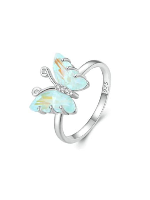 Jare 925 Sterling Silver Resin Butterfly Cute Band Ring 0