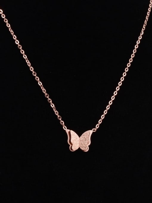 A TEEM Titanium Butterfly Cute Choker Necklace 0