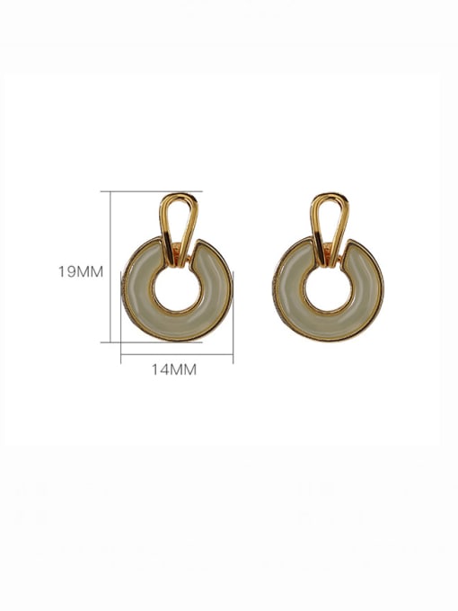 DEER 925 Sterling Silver Jade Geometric Minimalist Stud Earring 4