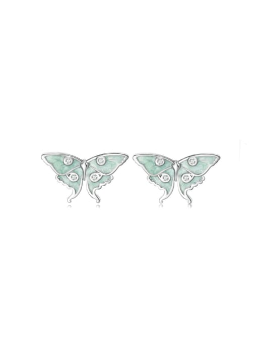 Jare 925 Sterling Silver Enamel Butterfly Minimalist Stud Earring 0