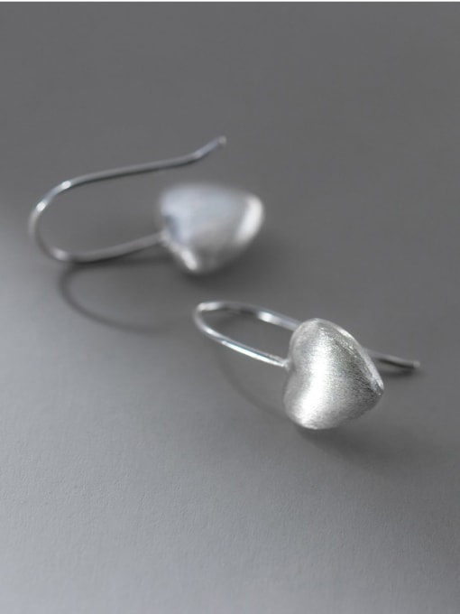 Rosh 925 Sterling Silver Heart Minimalist Hook Earring 2