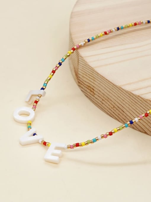Roxi Miyuki Millet Bead Multi Color Letter Bohemia Handmade Beaded Necklace 2