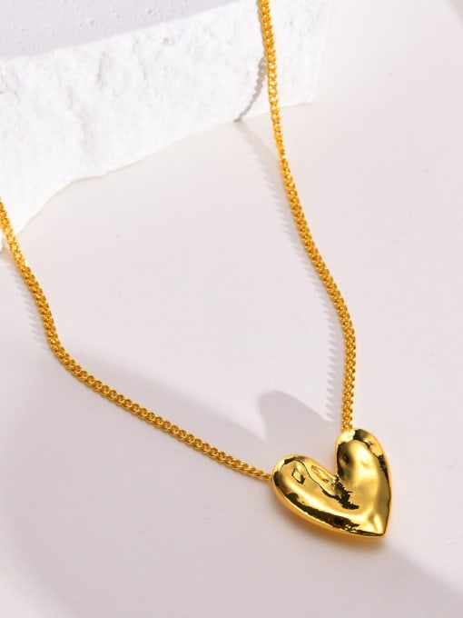 CONG Brass Heart Minimalist Necklace 3