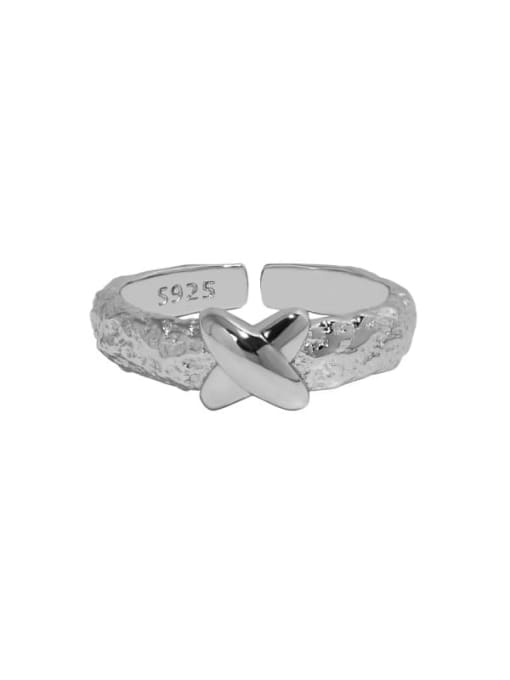 DAKA 925 Sterling Silver Cross Vintage Band Ring 3
