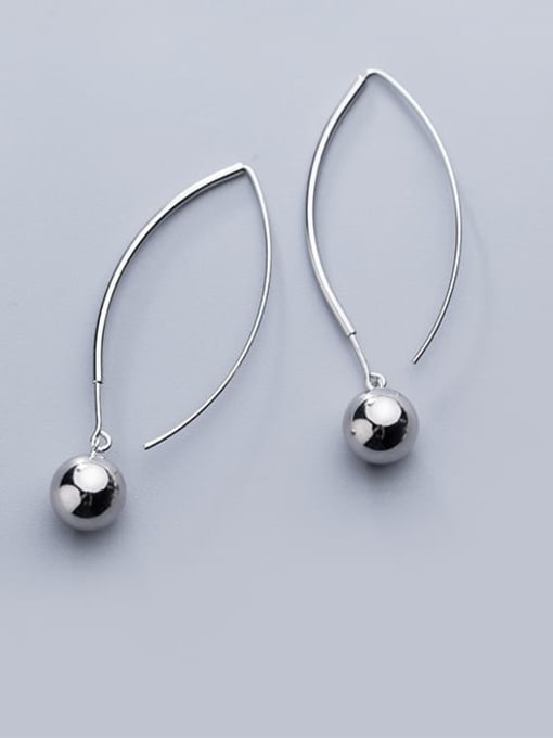 Rosh 925 Sterling Silver Imitation Pearl Geometric Minimalist Threader Earring