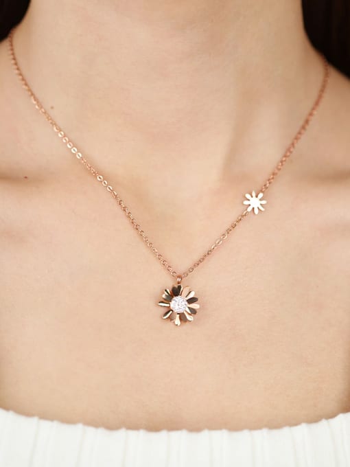 Open Sky Stainless steel Flower Minimalist Necklace 1