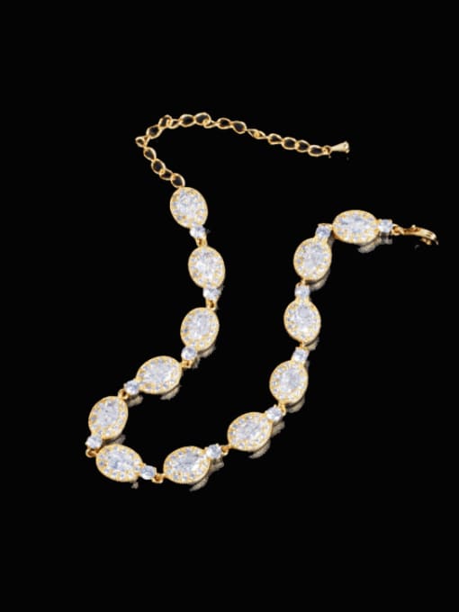 L.WIN Brass Cubic Zirconia Water Drop Luxury Bracelet