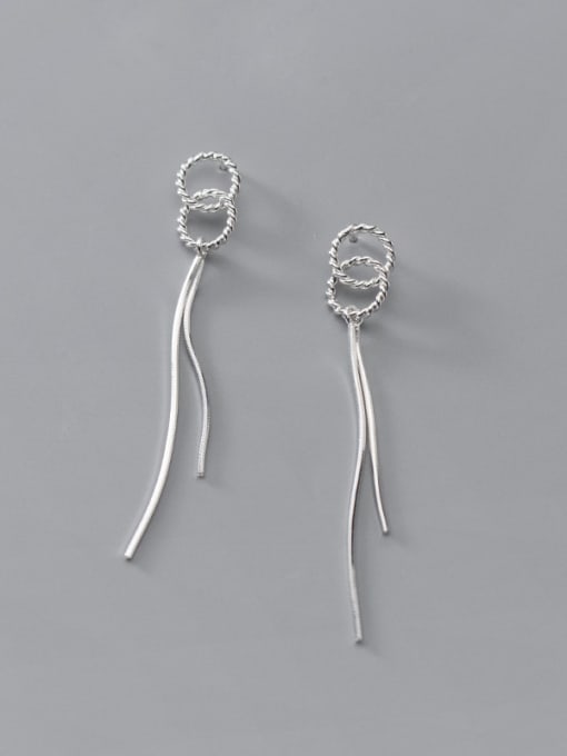 Rosh 925 Sterling Silver Tassel Minimalist Threader Earring 4