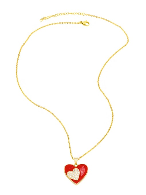 CC Brass Enamel Heart Trend Necklace 4