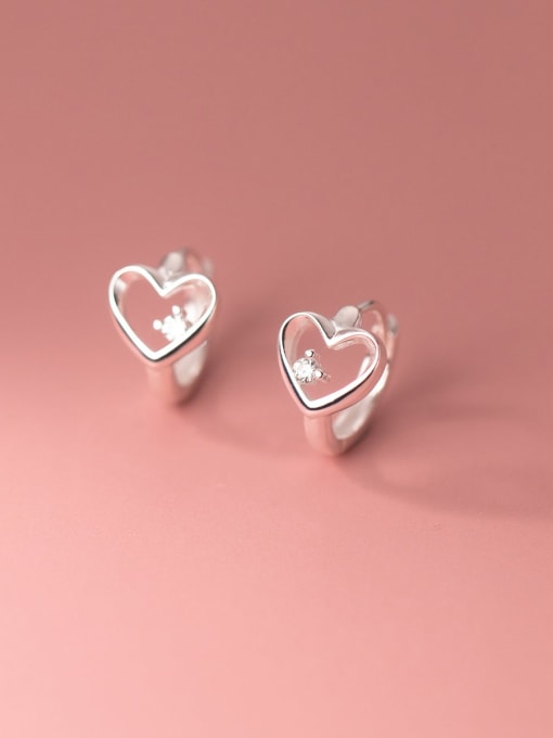 Rosh 925 Sterling Silver Heart Minimalist Huggie Earring 0