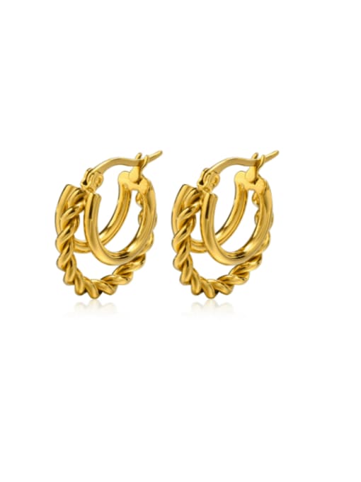 golden Stainless steel Geometric Minimalist Hoop Earring