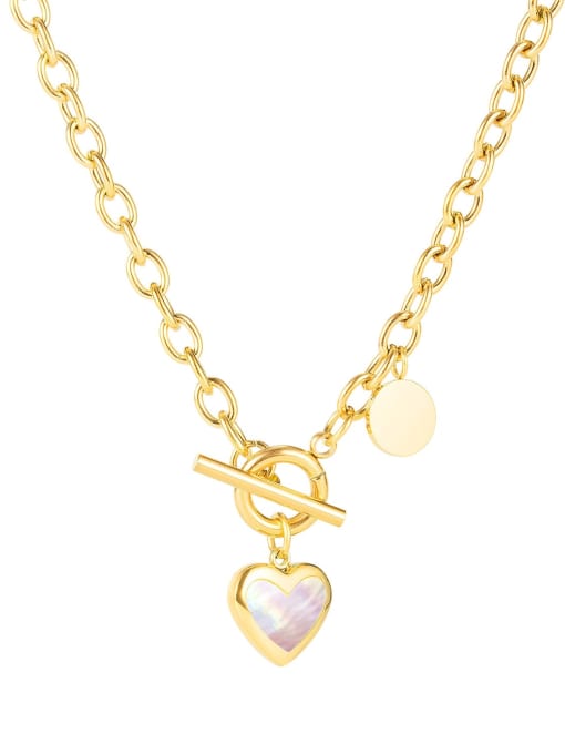 1795 gold necklace Titanium Steel Enamel Heart Minimalist Necklace
