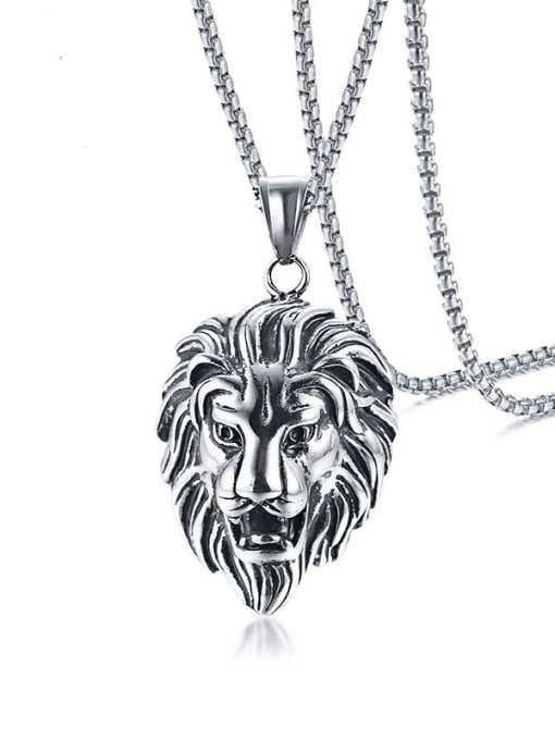 CONG Titanium Steel Lion Hip Hop Necklace 0