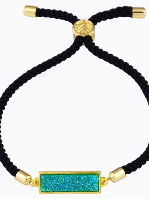 Black rope green Red rope Geometric Minimalist Adjustable Bracelet