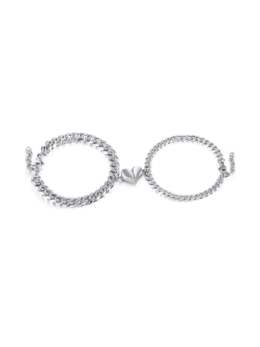 Open Sky Stainless steel Heart Minimalist Link Bracelet