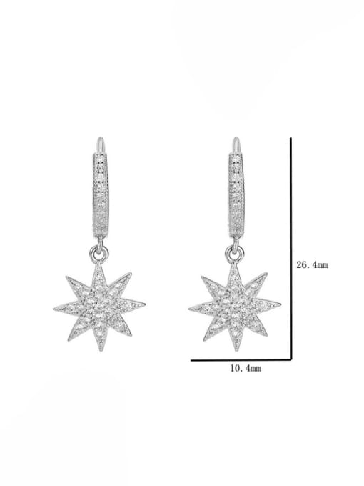 BC-Swarovski Elements 925 Sterling Silver Cubic Zirconia Flower Dainty Drop Earring 3