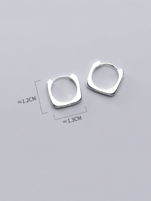 Rosh 925 Sterling Silver Hollos Geometric Minimalist Huggie Earring 3