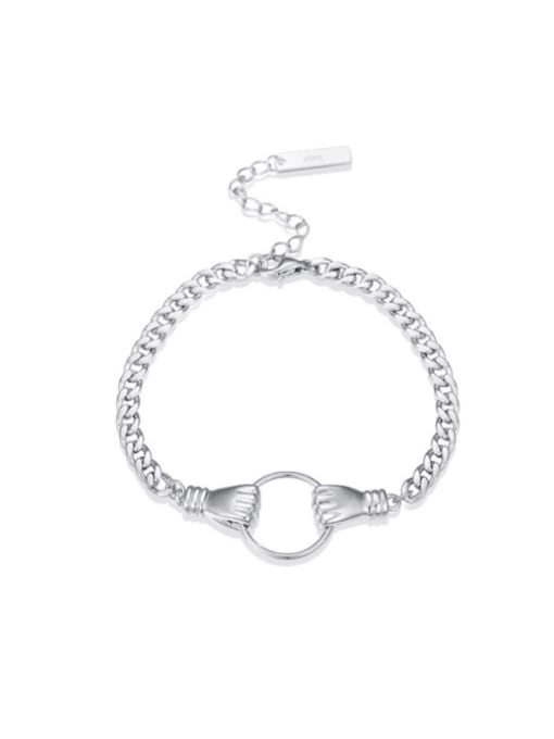 Boomer Cat 925 Sterling Silver With Platinum Plated Personality Chain Bracelets 0