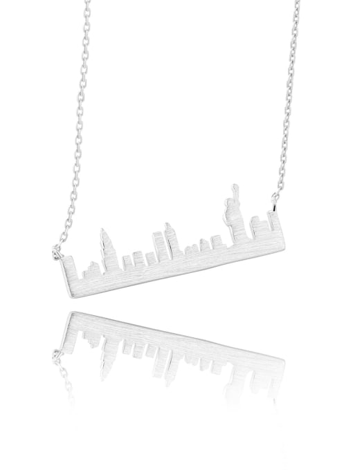 Necklace Silver 925 Sterling Silver Minimalist Geometric  Earring and Necklace Set