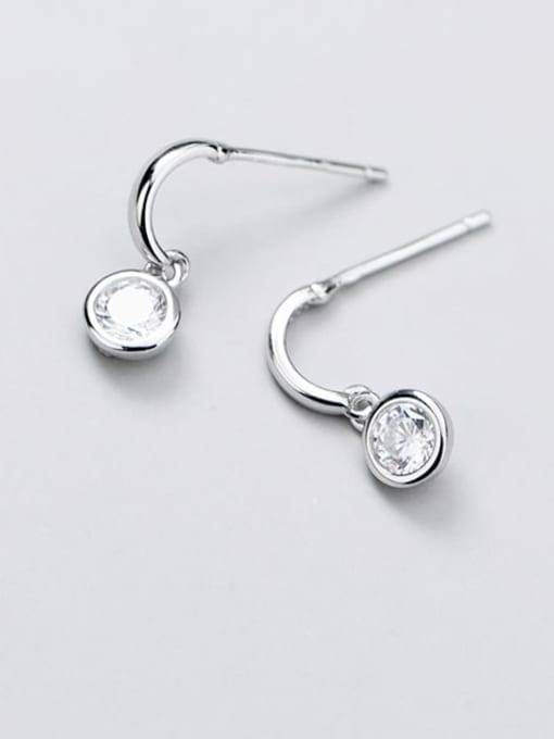 Rosh 925 sterling silver cubic zirconia Round minimalist stud earring
