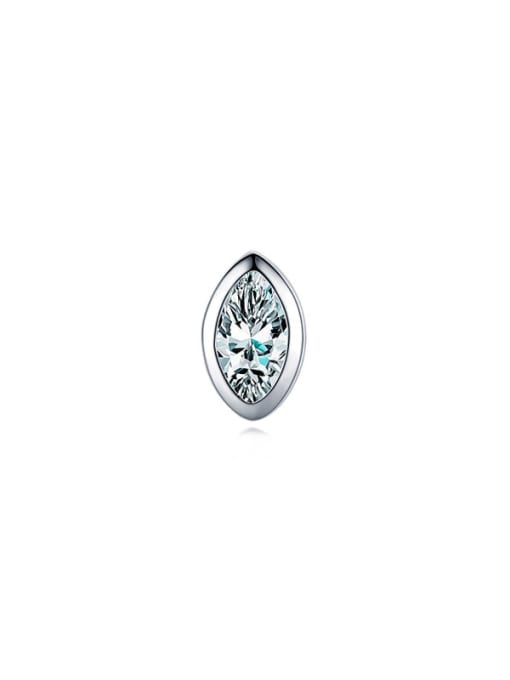 RHE947S 925 Sterling Silver Cubic Zirconia Geometric Cute Single Earring(Single-Only One)