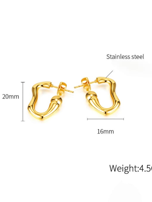 Open Sky Titanium Steel Geometric Minimalist Huggie Earring 2