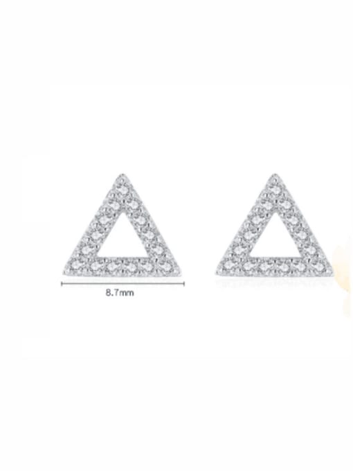 MODN 925 Sterling Silver Cubic Zirconia Triangle Classic Stud Earring 2