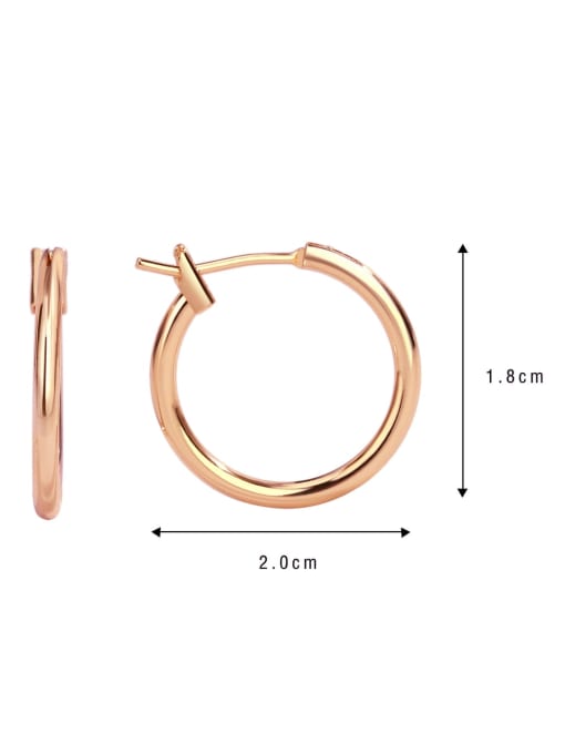 Rose gold round earrings 20mm Brass Geometric Minimalist Hoop Earring