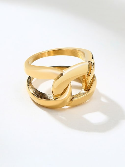 Gold RC 281 6 -9# Titanium Steel Geometric Minimalist Band Ring