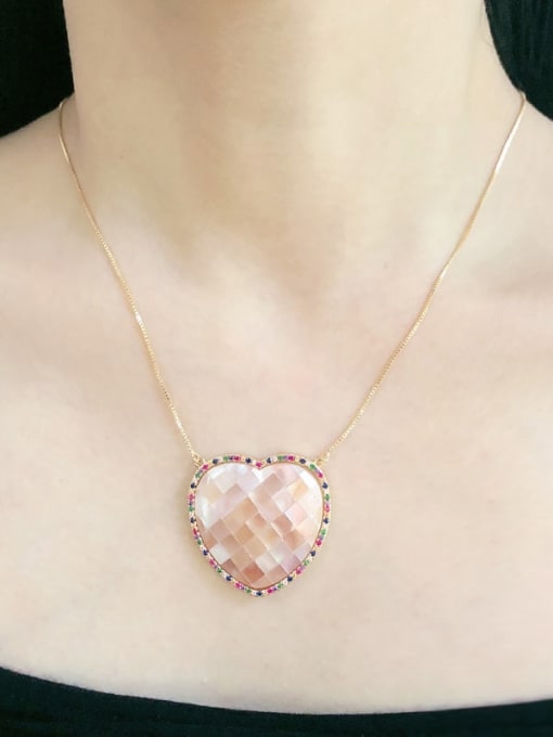 ROSS Brass Shell Heart Minimalist Necklace 1