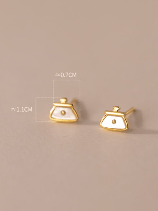 Rosh 925 Sterling Silver Shell Geometric Minimalist Stud Earring 3