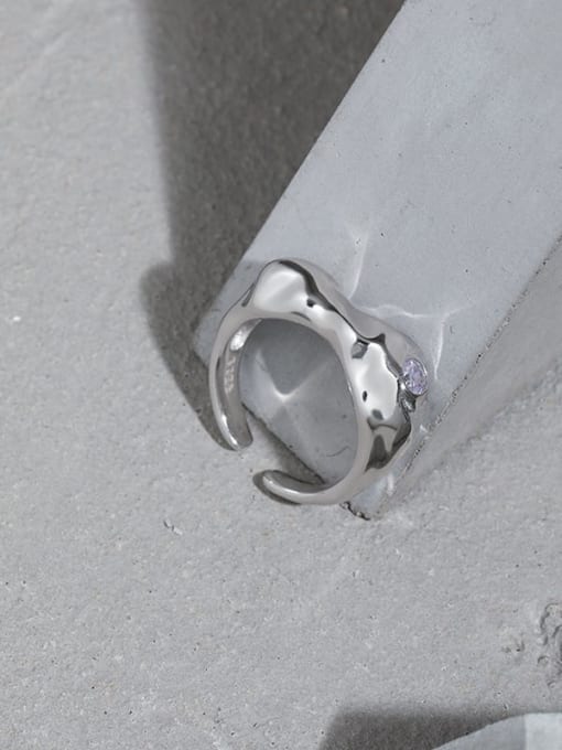 DAKA 925 Sterling Silver Irregular Minimalist Band Ring 1