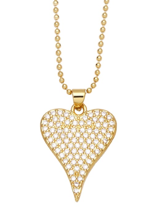 CC Brass Cubic Zirconia Heart Vintage Necklace 1