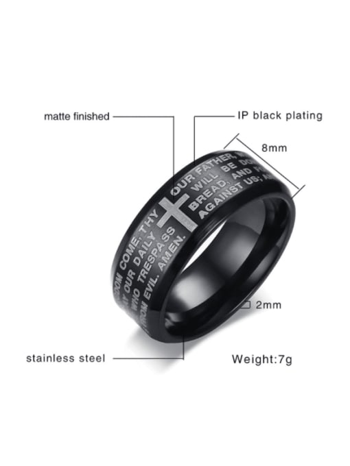CONG Titanium Steel Letter Minimalist Band Ring 2