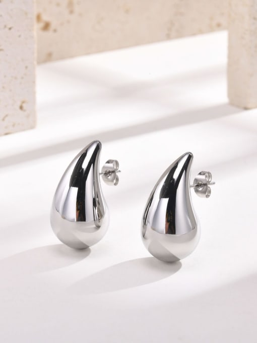 steel small Stainless steel Water Drop Minimalist Stud Earring