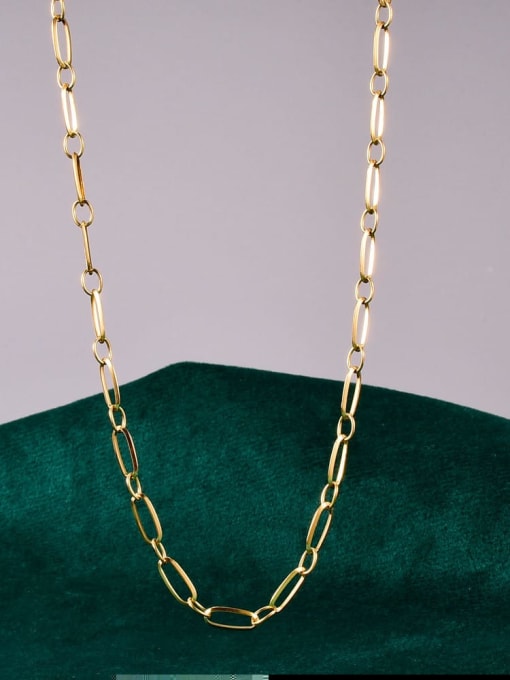 A TEEM Titanium Minimalist hollow chain Necklace 3