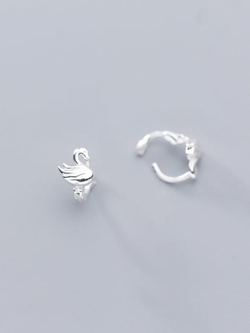 Rosh 925 Sterling Silver Cubic Zirconia Swan Cute Stud Earring 3