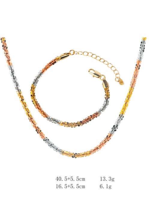 ROSS Brass Bracelet Trend Irregular and Necklace Set 2