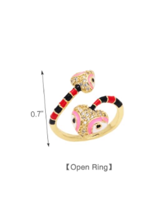 CC Brass Enamel Cubic Zirconia Snake Vintage Band Ring 2