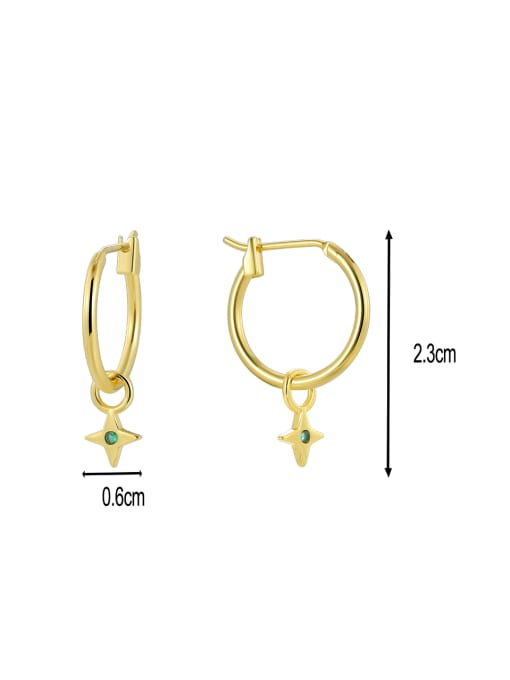 CHARME Brass Cubic Zirconia Cross Dainty Huggie Earring 2