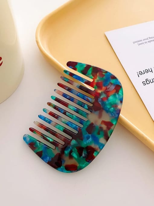 K109 Colorful Green 8.1cm Cellulose Acetate Trend Irregular Hair Comb