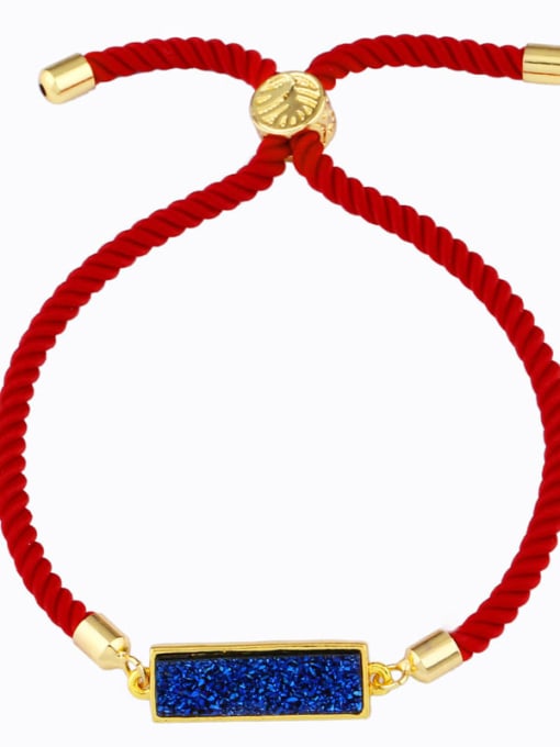 Red rope royal blue Red rope Geometric Minimalist Adjustable Bracelet