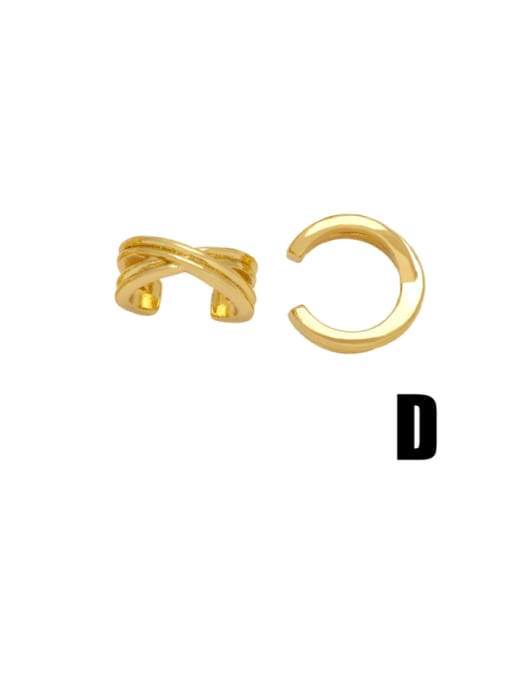 CC Brass Cubic Zirconia Round Hip Hop Clip Earring 4